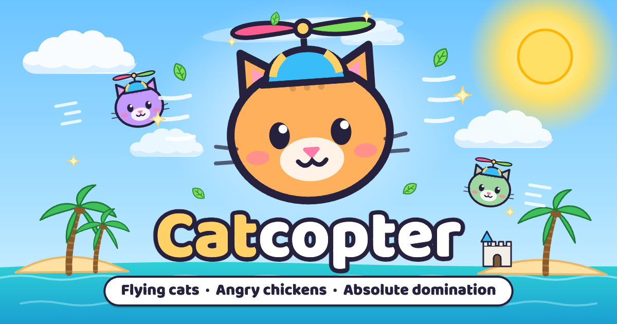 I built a multiplayer game where you can fly catcopters, fight pterodactyls, shoot rainbow and get b